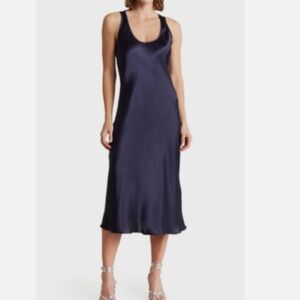 NWT Tash + Sophie • Midi Dress • Navy Blue • Silky Look • Medium